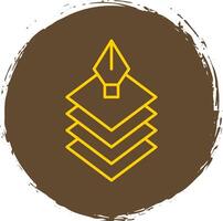Layers Line Circle Yellow Icon vector