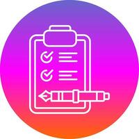 Check list Line Gradient Circle Icon vector