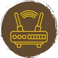 Wifi Line Circle Yellow Icon vector