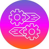 Gear Line Gradient Circle Icon vector