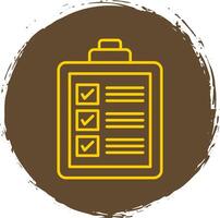 Checklist Line Circle Yellow Icon vector