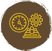 Working Hours Line Circle Yellow Icon vector