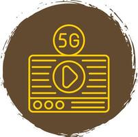 Live Streaming Line Circle Yellow Icon vector