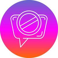 Blocked Line Gradient Circle Icon vector