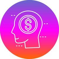 Greed Line Gradient Circle Icon vector