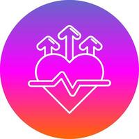 Heart rate Line Gradient Circle Icon vector
