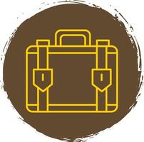 Suitcase Line Circle Yellow Icon vector