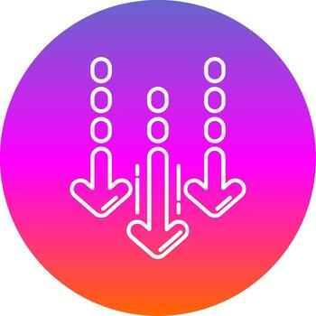 Decrease Line Gradient Circle Icon vector