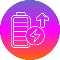 Battery full Line Gradient Circle Icon vector