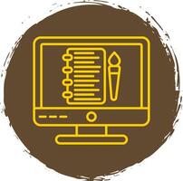 Sketchbook Line Circle Yellow Icon vector