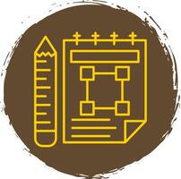 Sketchbook Line Circle Yellow Icon vector