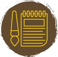 Sketchbook Line Circle Yellow Icon vector