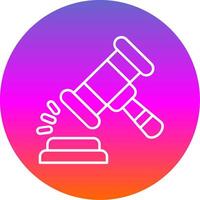 Gavel Line Gradient Circle Icon vector