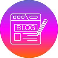 Blog Line Gradient Circle Icon vector