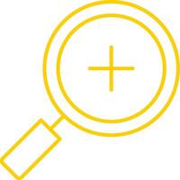 Zoom In Line Circle Yellow Icon vector