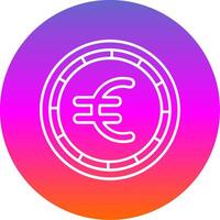 Euro Line Gradient Circle Icon vector