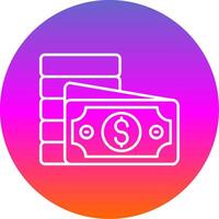 Currency Line Gradient Circle Icon vector