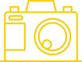 foto cámara línea circulo amarillo icono vector