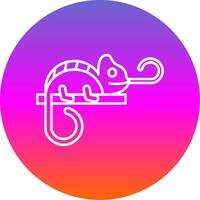 Chameleon Line Gradient Circle Icon vector