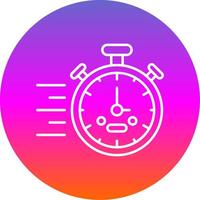 Stopwatch Line Gradient Circle Icon vector