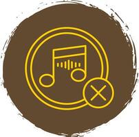 No Music Line Circle Yellow Icon vector