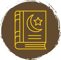 Holy Book Line Circle Yellow Icon vector