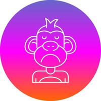 Sad Line Gradient Circle Icon vector