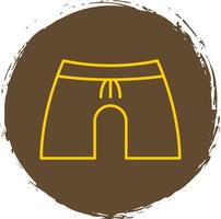 Boxer Line Circle Yellow Icon vector