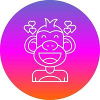 Love Line Gradient Circle Icon vector