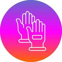 mano guantes línea degradado circulo icono vector