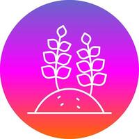 Wheat Line Gradient Circle Icon vector