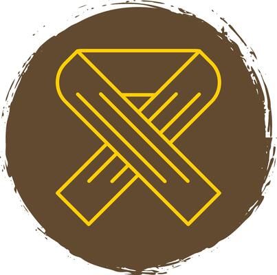 Scarf Line Circle Yellow Icon
