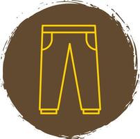 pantalones línea circulo amarillo icono vector