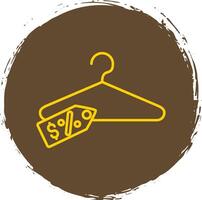 Clothes Hanger Line Circle Yellow Icon vector