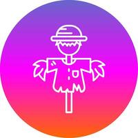 Scarecrow Line Gradient Circle Icon vector