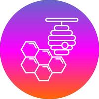 Honeycomb Line Gradient Circle Icon vector