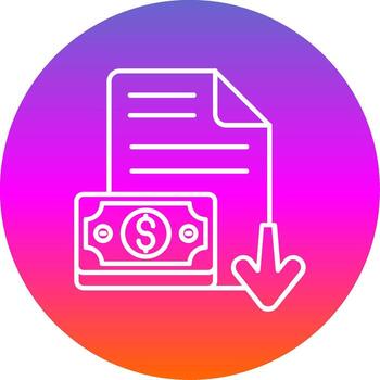 Decrease Line Gradient Circle Icon vector