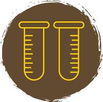 Test Tube Line Circle Yellow Icon vector