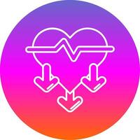 Heart rate Line Gradient Circle Icon vector