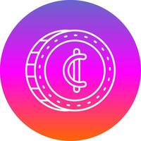 Cedis Line Gradient Circle Icon vector