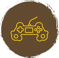 Game Controller Line Circle Yellow Icon vector