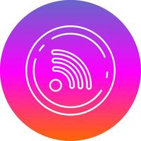 Rss Line Gradient Circle Icon vector