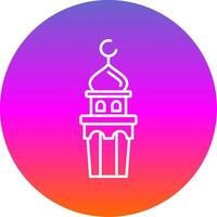 Minaret Line Gradient Circle Icon vector