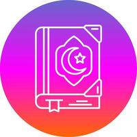 Quran Line Gradient Circle Icon vector