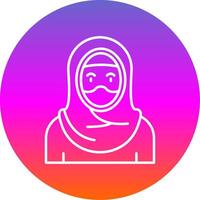 Muslim Line Gradient Circle Icon vector