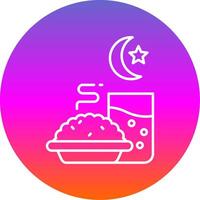 Iftar Line Gradient Circle Icon vector