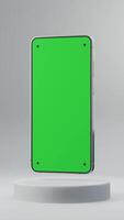 Smartphone mockup animation with green screen and markers for tracking, 3d rendering video