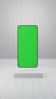 Smartphone mockup animation with green screen and markers for tracking, 3d rendering video