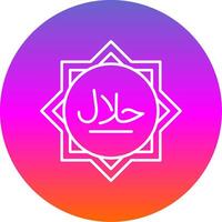 Halal Line Gradient Circle Icon vector