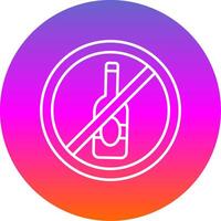 No alcohol Line Gradient Circle Icon vector